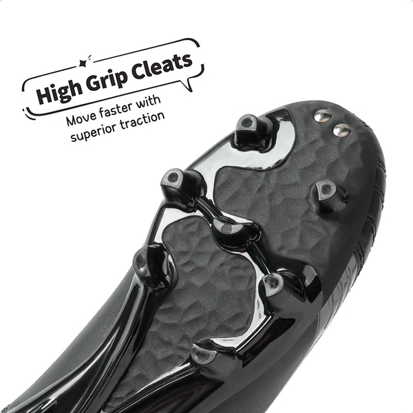 Boys & Girls Comfort Soccer Cleats - BLACK DARK GREY - 2