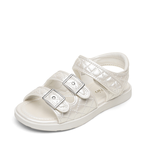 Girls Buckle Strap Slip-Resistance Sandals - BEIGE WHITE -  0