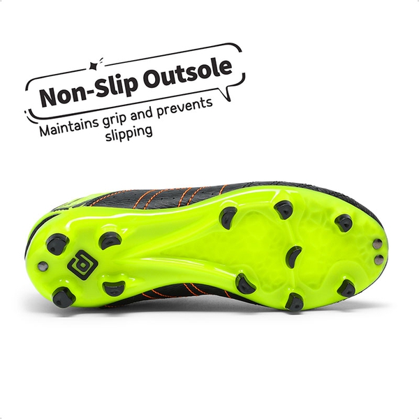 Boys & Girls Comfortable Soccer Cleats - BLACK LEMON GREEN RED - 1