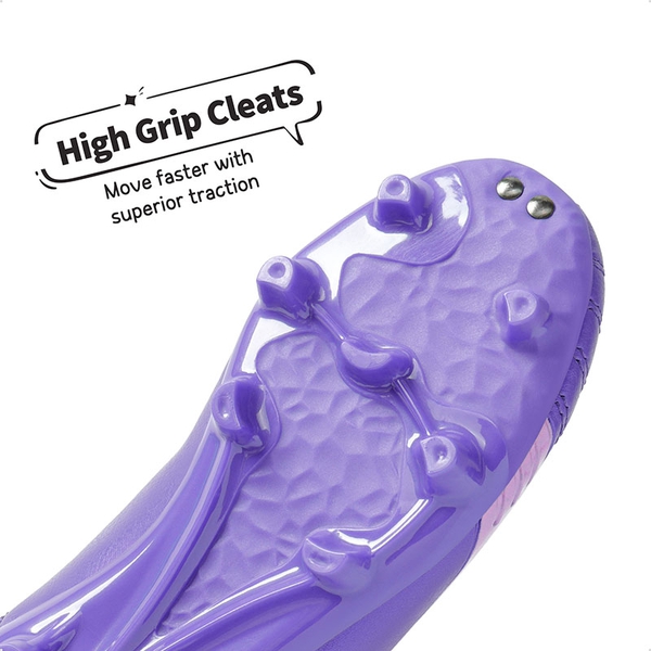 Boys & Girls Comfort Soccer Cleats - PURPLE PINK - 2