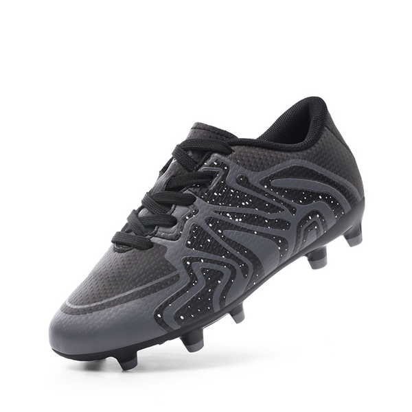Boys & Girls Soccer Cleats - BLACK DARK GREY WHITE -  0