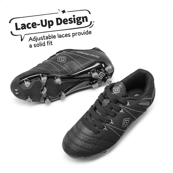 Boys & Girls Comfortable Soccer Cleats - BLACK GREY - 3