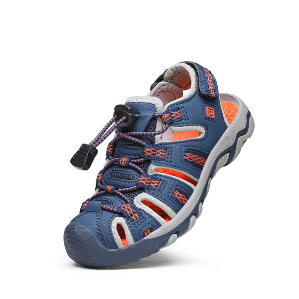 Boys Girls Quick-Dry Athletic Sandals - NAVY LIGHT GREY ORANGE -  0