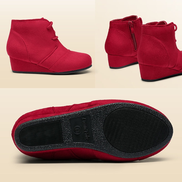 Cute and Comfortable Girl's Wedge Boots - RED - 2