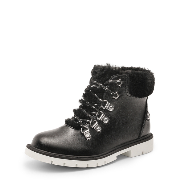 Girls Ankle Fashion Boots - BLACK PU -  0