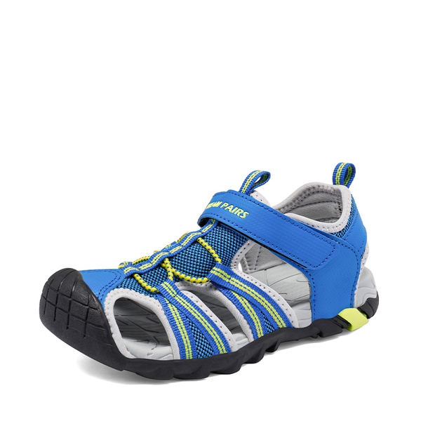 Boys Girls Outdoor Sports Sandals - ROYAL NEON GREEN LIGHT GREY -  0
