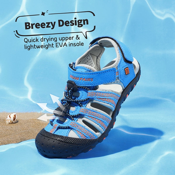 Boys Girls Cute Sports Sandals - BLUE GREY RED - 3