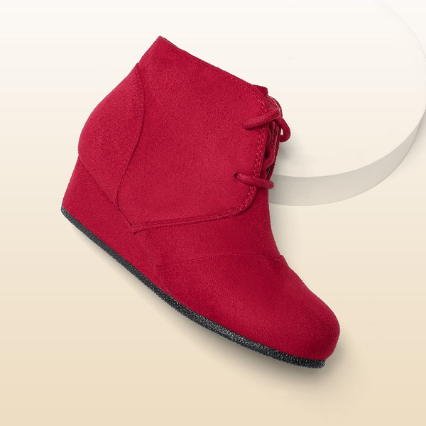 Cute and Comfortable Girl's Wedge Boots - RED - 4