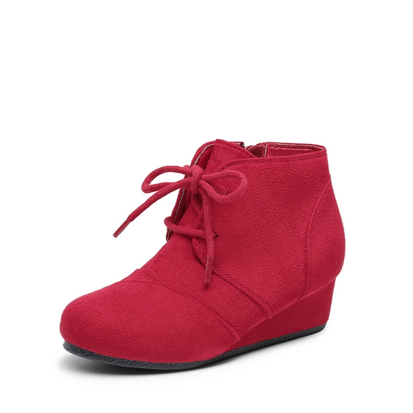 Cute and Comfortable Girl's Wedge Boots - RED -  0
