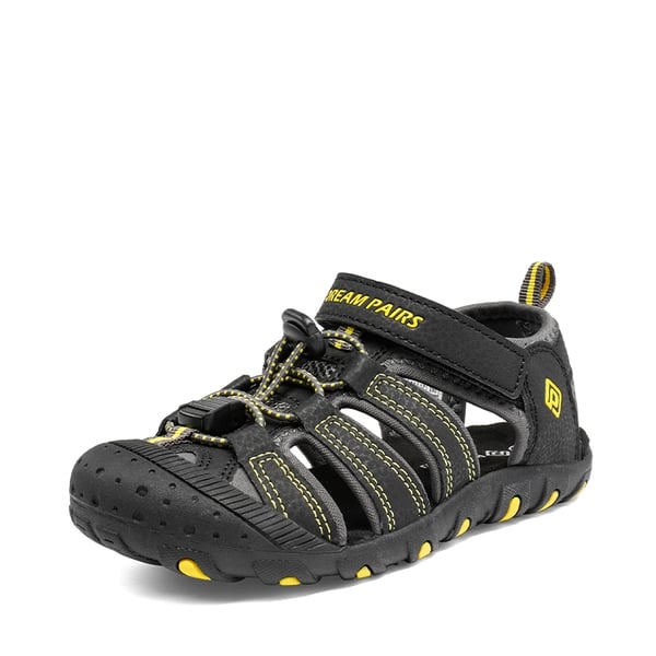 Kids Closed-Toe Athletic Sandals - BLACK GREY YELLOW -  0