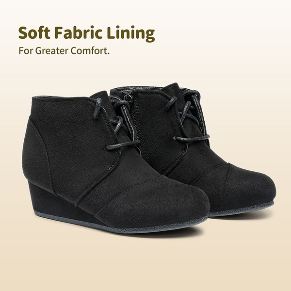 Cute and Comfortable Girl's Wedge Boots - BLACK - 1