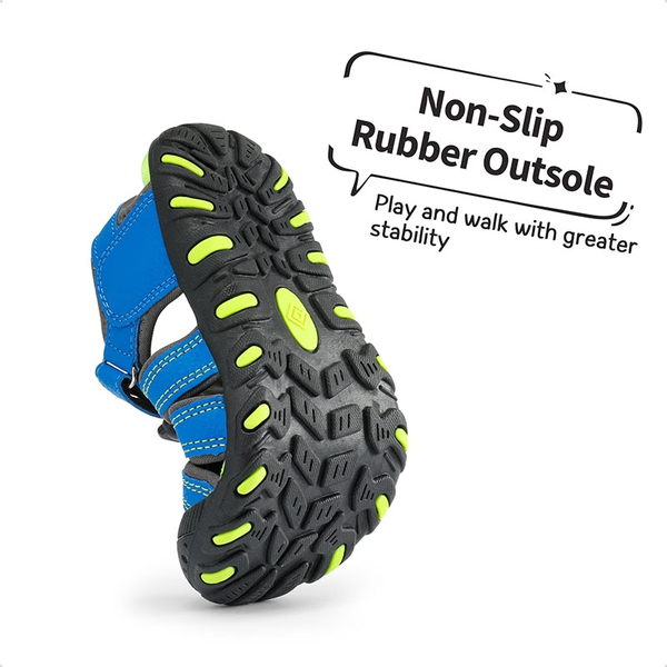 Kids Closed-Toe Athletic Sandals - ROYAL BLUE GREEN - 2