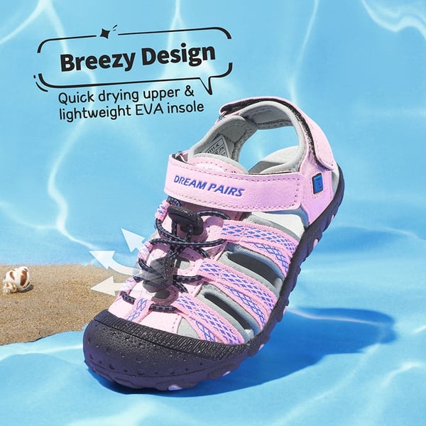 Boys Girls Cute Sports Sandals - PINK GREY BLUE - 3