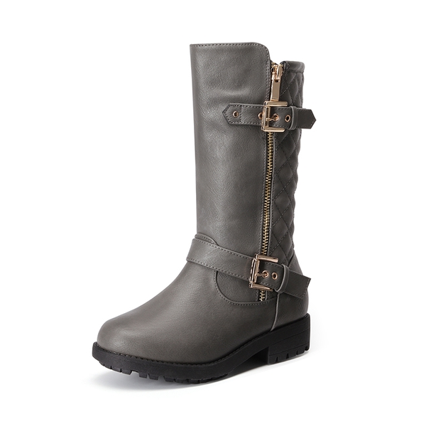 Girls Faux Winter Riding Boots - GREY -  0
