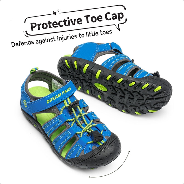 Kids Closed-Toe Athletic Sandals - ROYAL BLUE GREEN - 3