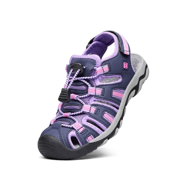 Boys Girls Quick-Dry Athletic Sandals - PURPLE LIGHT GREY -  0