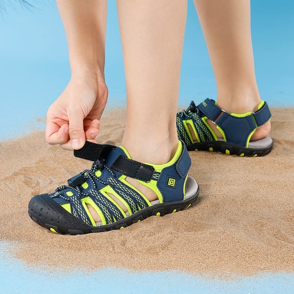Boys Girls Cute Sports Sandals - NAVY NEON GREEN - 1