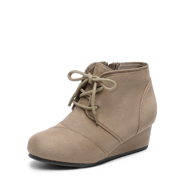 Cute and Comfortable Girl's Wedge Boots - TAUPE -  0