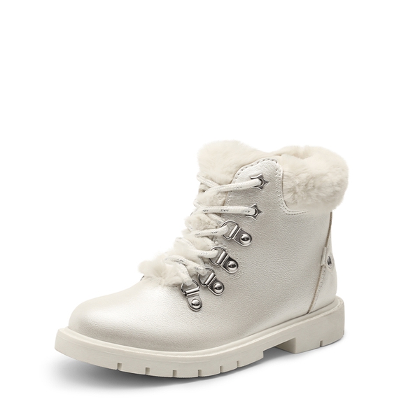 Girls Ankle Fashion Boots - WHITE PU -  0