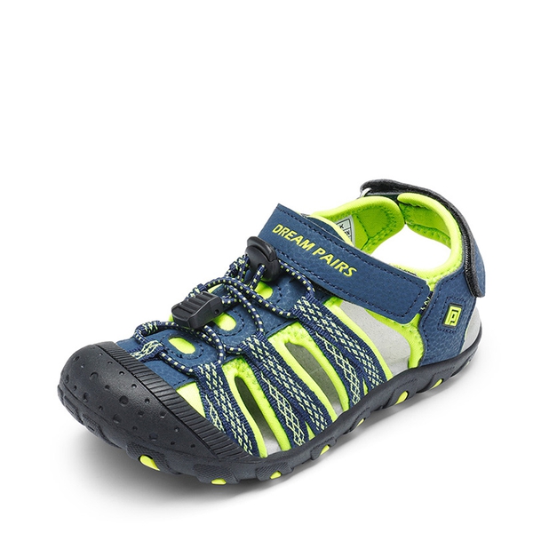 Boys Girls Cute Sports Sandals - NAVY NEON GREEN -  0
