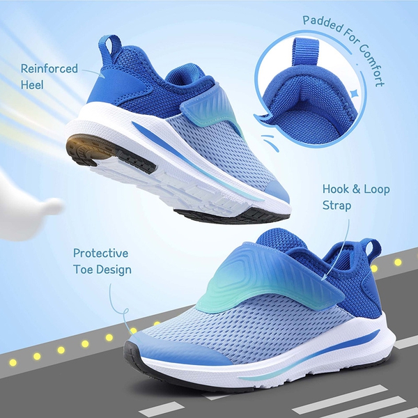 Kids Aircraft-inspired Wing Hook Breathable Sneakers - BLUE NAVY - 4
