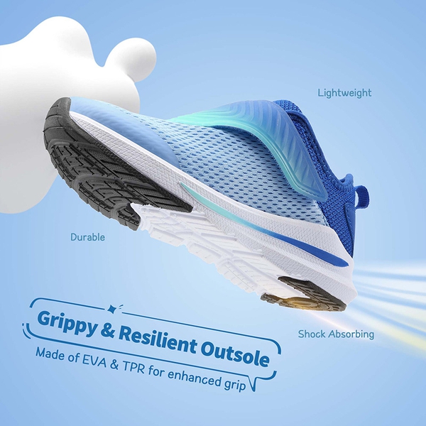 Kids Aircraft-inspired Wing Hook Breathable Sneakers - BLUE NAVY - 3