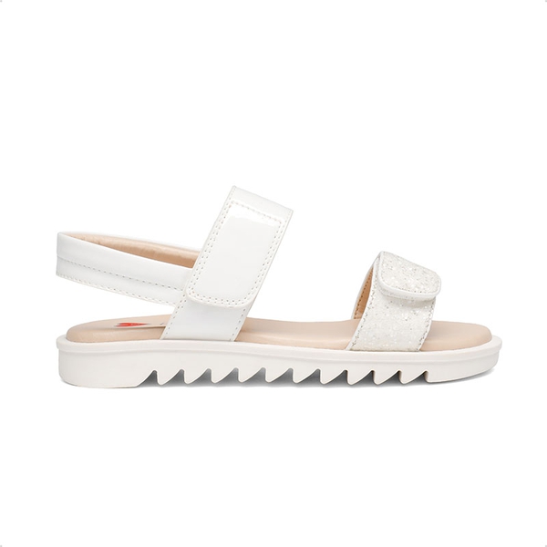Girls Glittering Strap Flat Sandals - WHITE - 1
