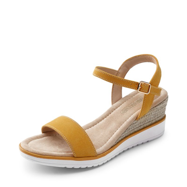 Espadrille Ankle Strap Wedge Sandals - YELLOW -  0