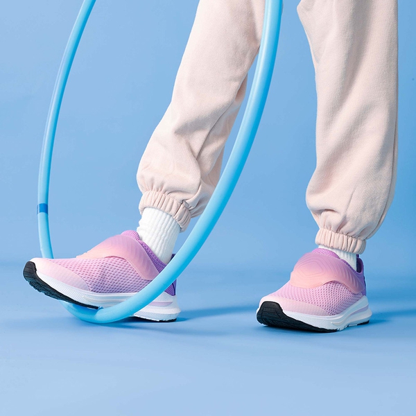Kids Aircraft-inspired Wing Hook Breathable Sneakers - PURPLE PINK - 1