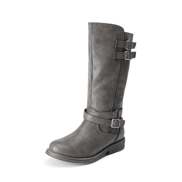 Girls Knee High Riding Boots - GREY -  0