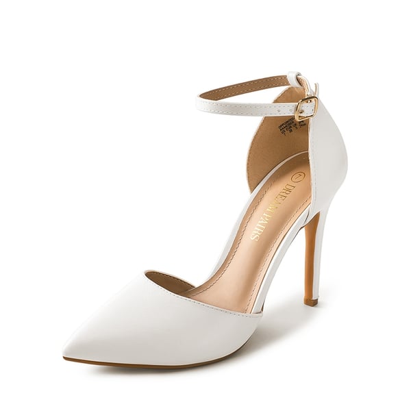 Pointed Toe Stiletto High Heel Pumps - WHITE PU -  0