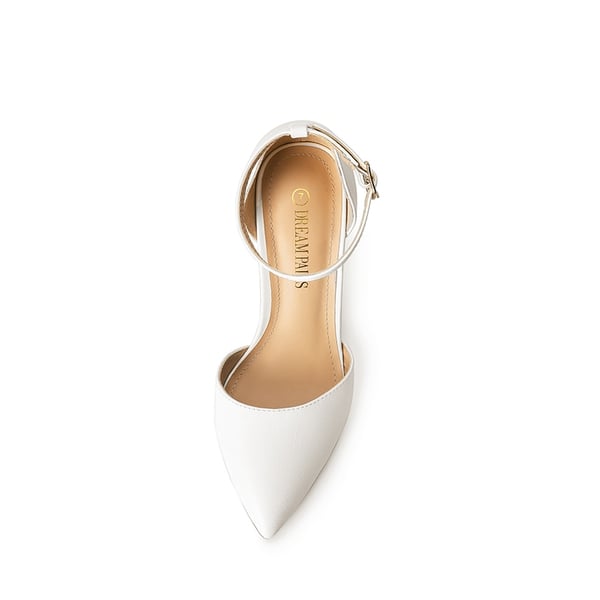 Pointed Toe Stiletto High Heel Pumps - WHITE PU - 5