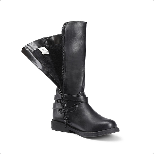 Girls Knee High Riding Boots - BLACK - 2