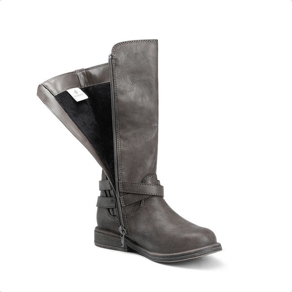 Girls Knee High Riding Boots - GREY - 2