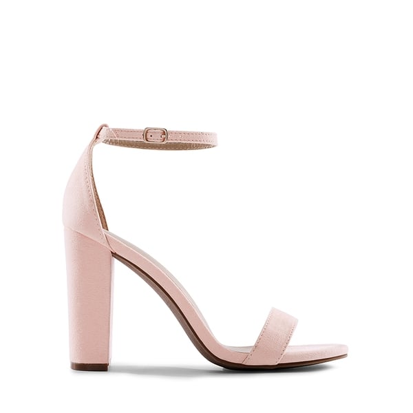 Chunky High Heel Sandals - PINK SUEDE - 3