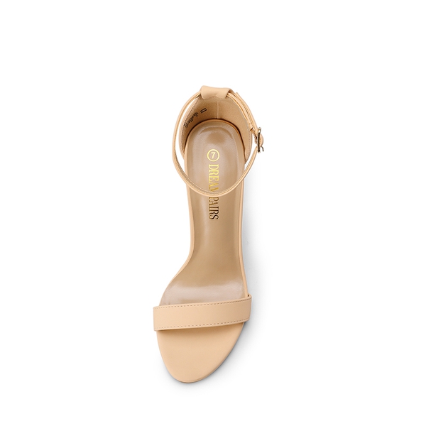Women's Chunky High Heel Pump Sandals - NUDE NUBUCK - 5