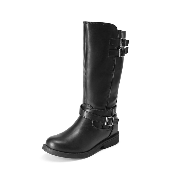Girls Knee High Riding Boots - BLACK -  0