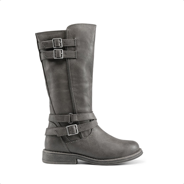 Girls Knee High Riding Boots - GREY - 1