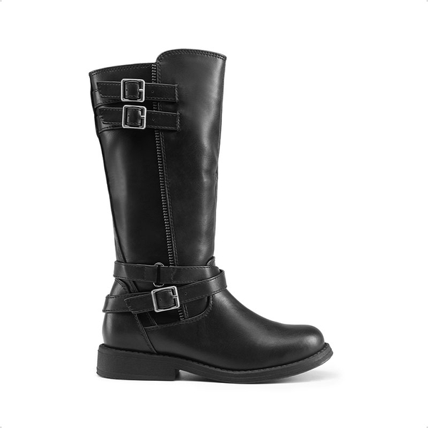 Girls Knee High Riding Boots - BLACK - 1
