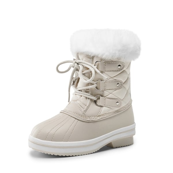 Kids Faux Fur Winter Snow Boots - OFF-WHITE -  0