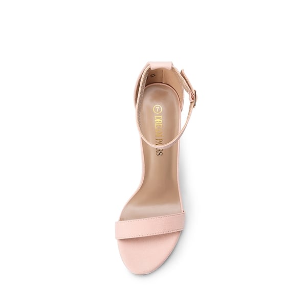 Chunky High Heel Sandals - PINK SUEDE - 5