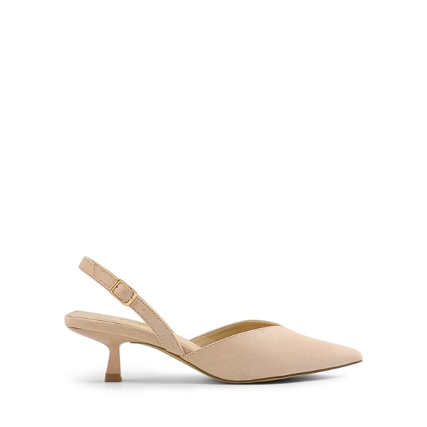 V  Vamp Slingback Kitten Heels Pumps - NUDE - 1