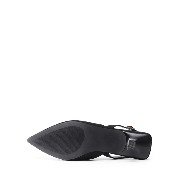 V  Vamp Slingback Kitten Heels Pumps - BLACK - 5