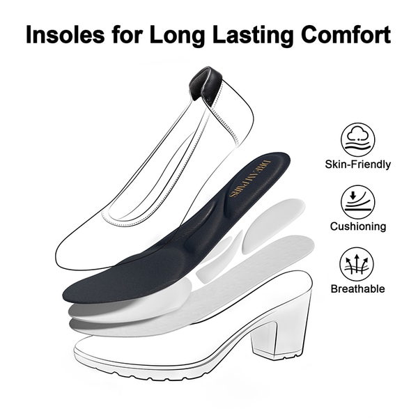Arch Support Chunky Heel Oxfords - BLACK PU - 3