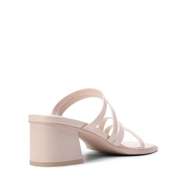 Square Toe Strappy Chunky Heel Sandals - PINK - 3