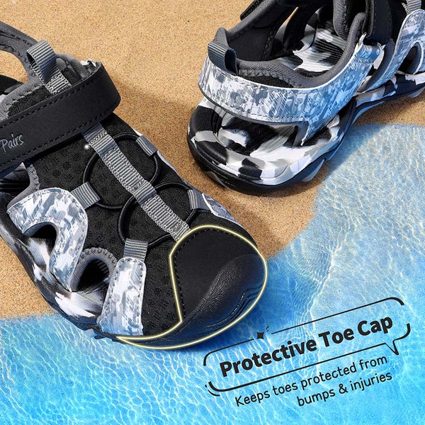 Summer Outdoor Athletic Sport Sandals - BLACK GREY - 2