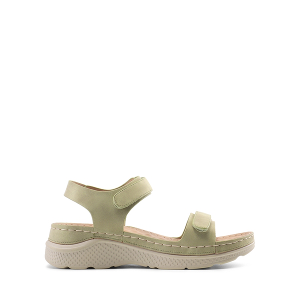 Hook-And-Loop Straps Massage Footbed Sandals - GREEN - 1
