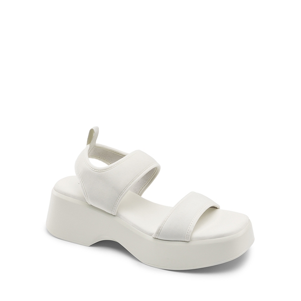 Comfort Low Wedge Square Toe Platform Sandals - WHITE - 2