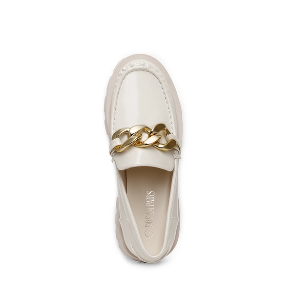 Classic Golden Chain Chunky Loafers - BEIGE - 3
