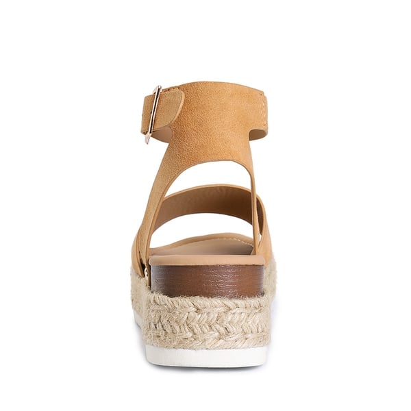 Ankle Strap Platform Espadrille Sandals - CAMAL SUEDE - 3